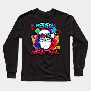 Cool Santa Claus Swag  - Merry Christmas - Winter Graphic Graffiti Art - Holiday Gift Long Sleeve T-Shirt